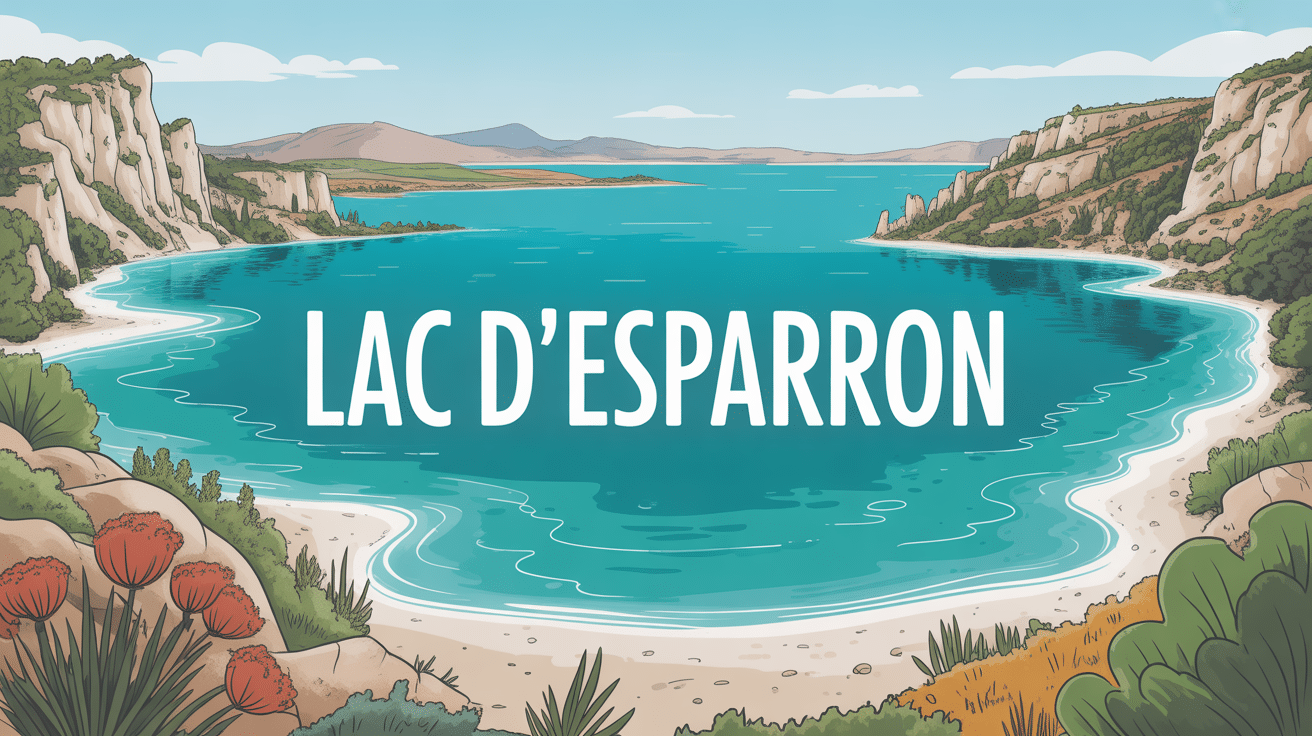 Vue panoramique lac d'esparron eaux turquoise falaises
