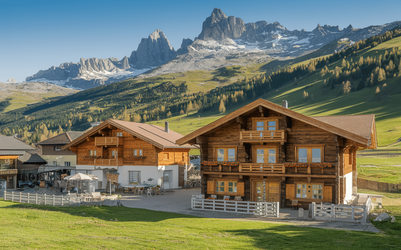 Village montagne les Carroz d'Araches chalets bois plateau 1200m
