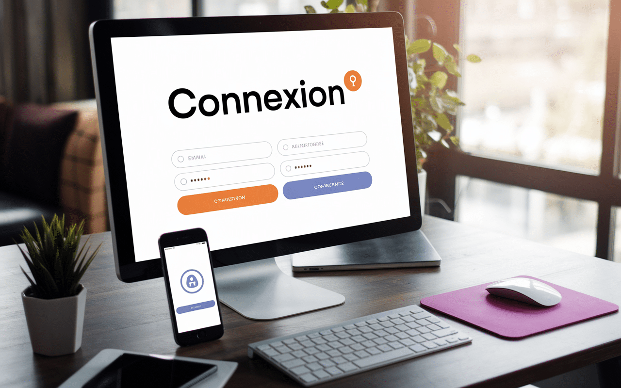 Ecran ordinateur page connexion smartbox mon compte et application mobile
