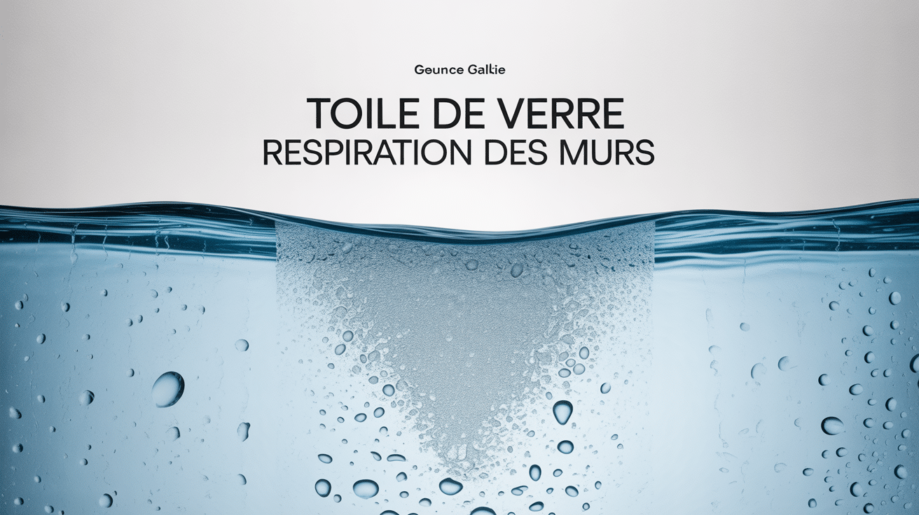 coupe de mur avec toile de verre respirante bloquant eau liquide