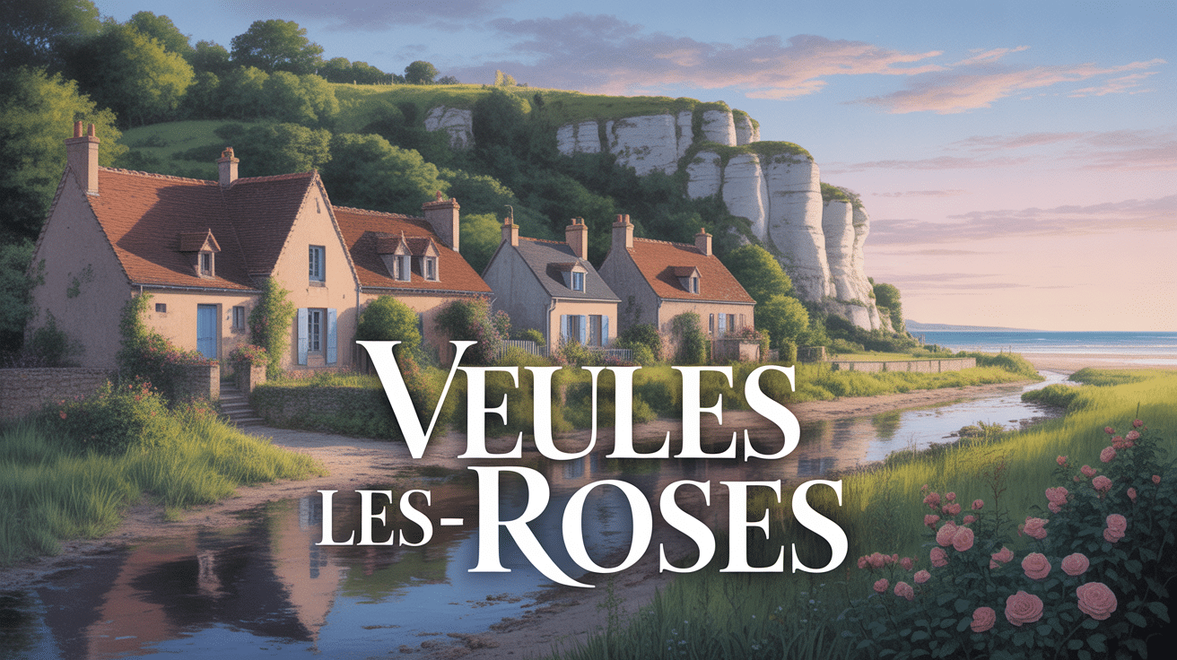 village côtier veules les roses maisons colombages falaises