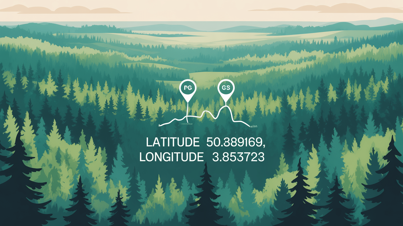 vue aerienne foret avec coordonnees latitude 50.389169 longitude 3.853723