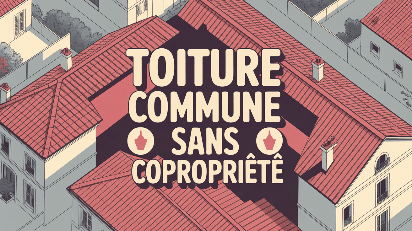 toiture commune sans copropriété vue aérienne tuiles rouges