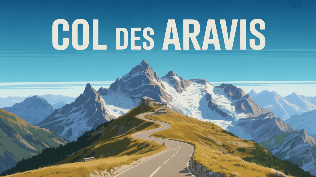 Panorama du col des Aravis enneigé à 1486 mètres