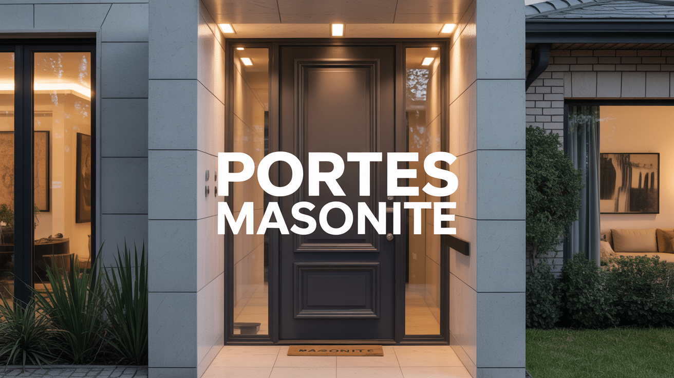 Porte d'entrée noire Masonite