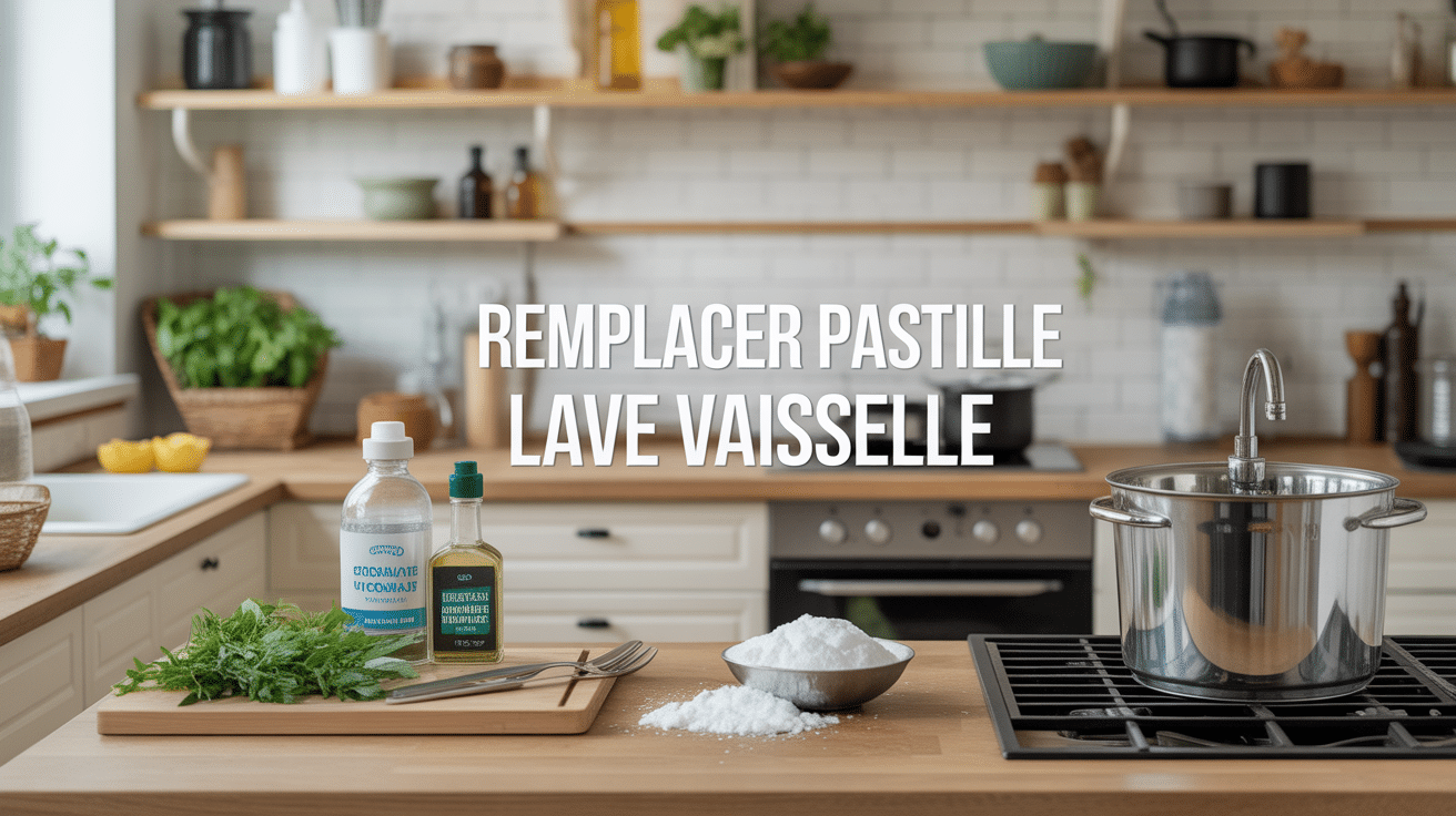 Cuisine moderne avec produits naturels pour lave-vaisselle