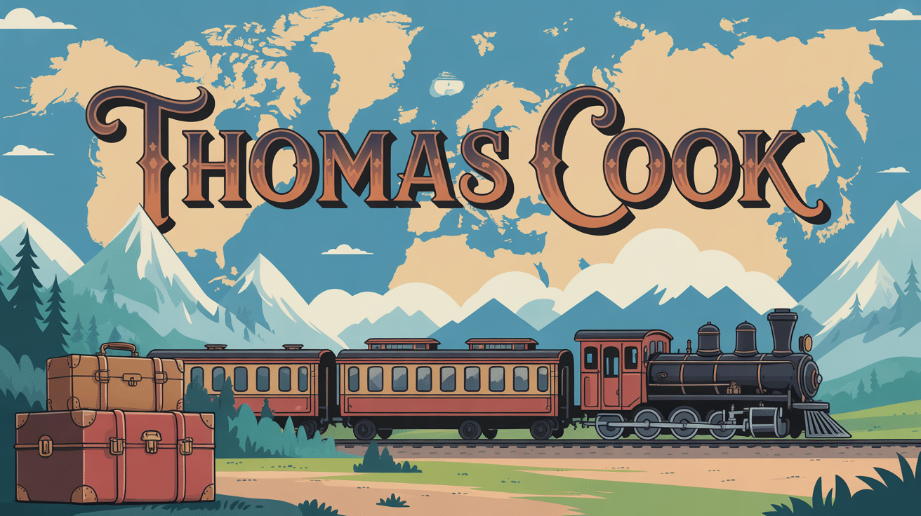 thomas cook train vintage valises carte