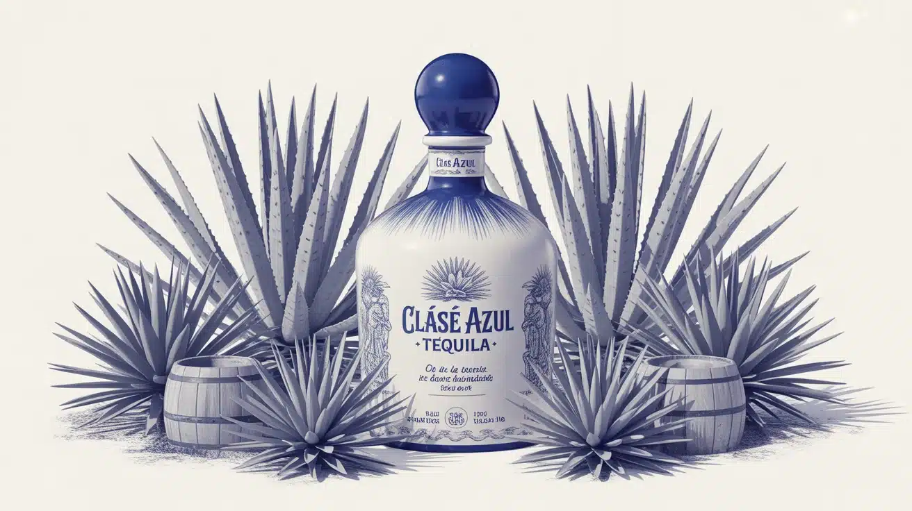 Carafe Clase Azul tequila en céramique bleue cobalt