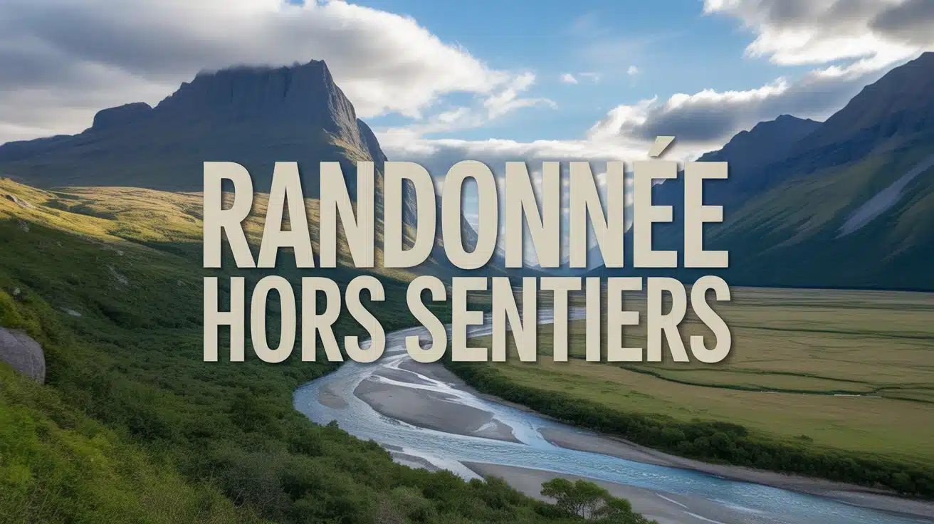 Illustration randonnée hors sentiers Andes montagnes et rivière