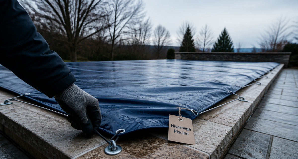baches hiver piscine sur margelles en pierre