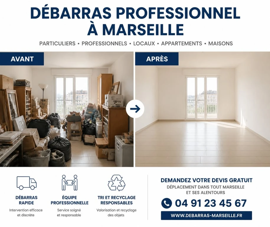 Service de débarras Marseille avant après