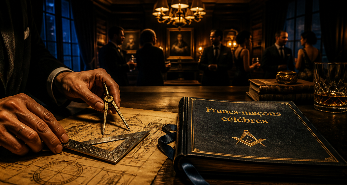 francs macons celebres aujourd'hui mains compas table
