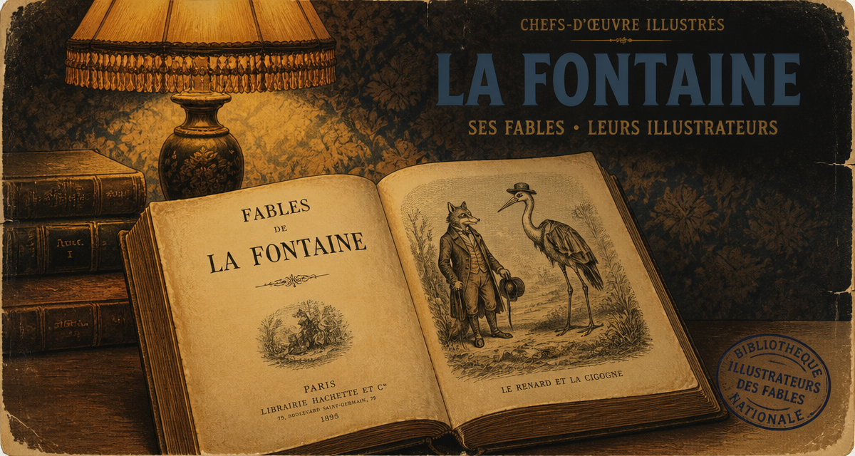illustrateur des fables de la fontaine livre ancien gravure