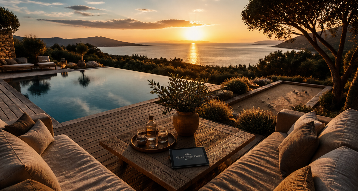 Location villa Corse luxe piscine terrasse vue mer