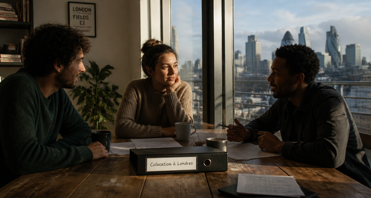 londres colocation jeunes salon appartement