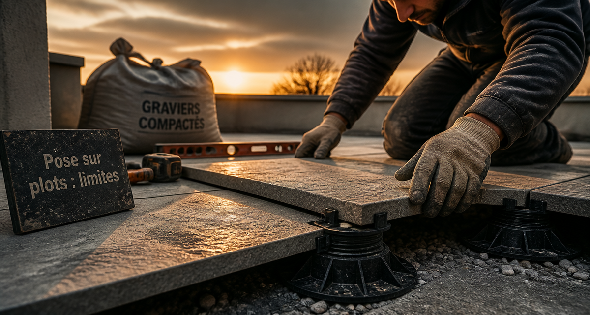 carrelage sur plot inconvenients sur terrasse