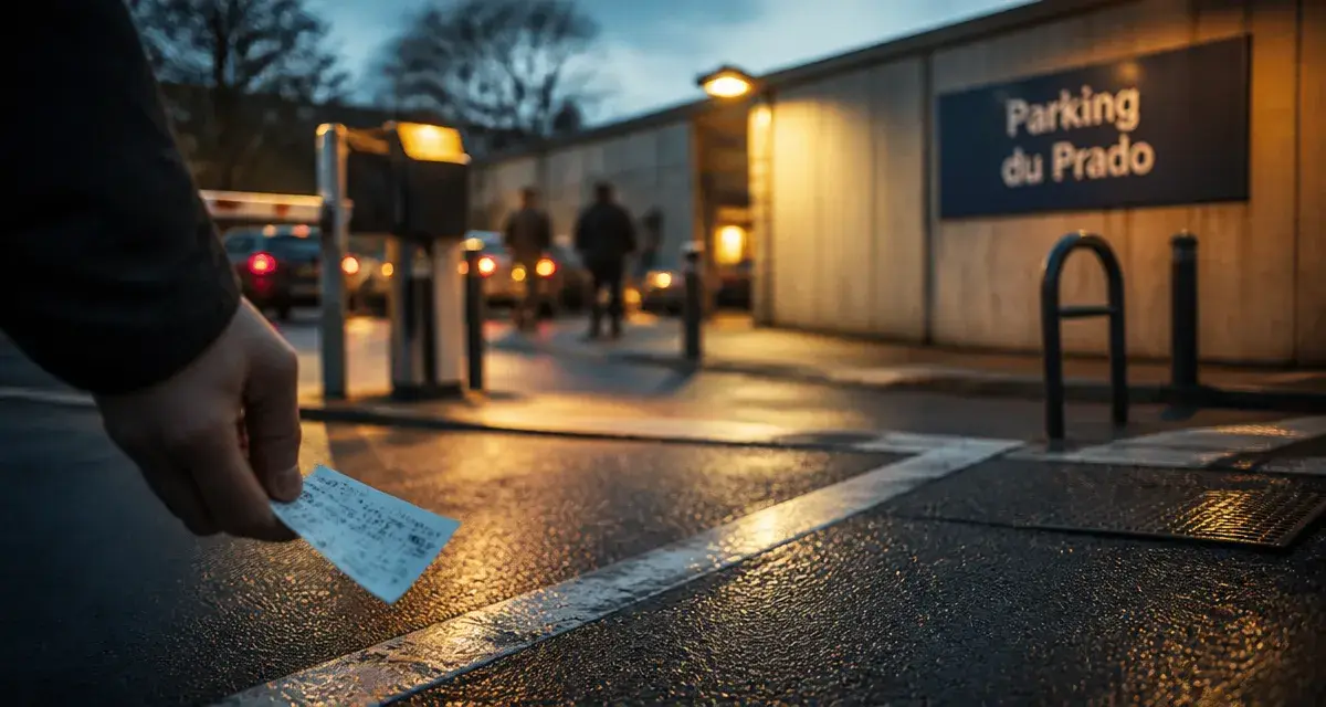 Parking de Cluny Prado : ticket de stationnement et entrée
