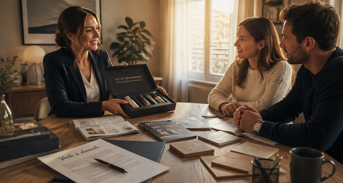 vente domicile femme présente kit clients