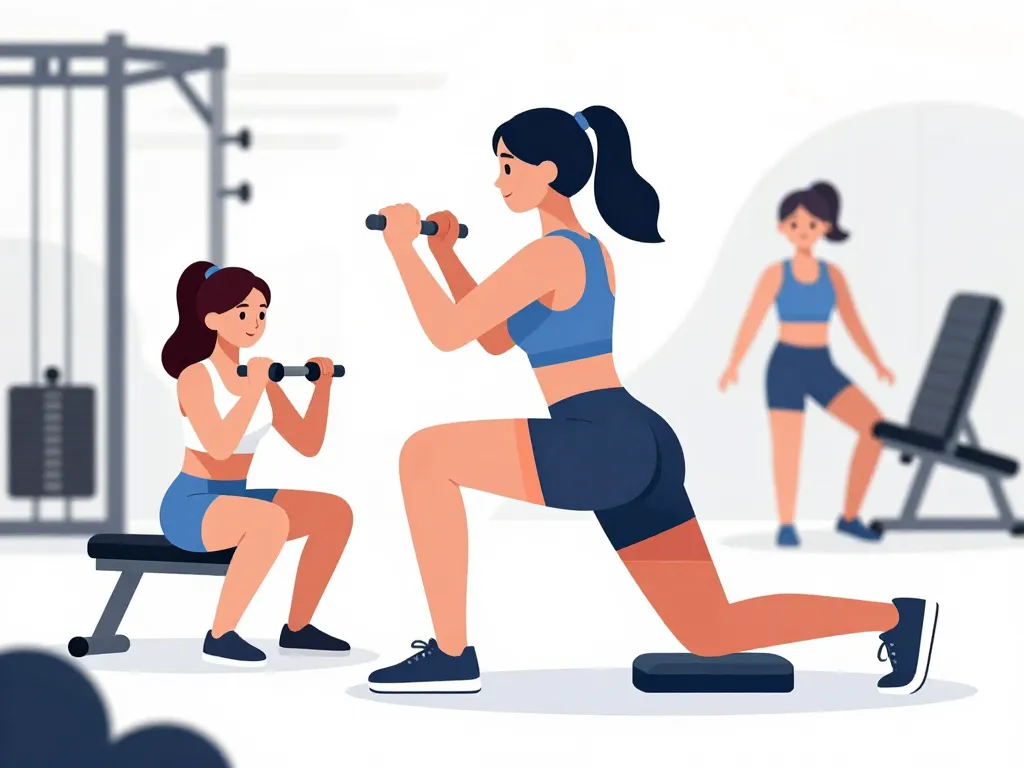 Exercices essentiels séance jambes salle femme gym