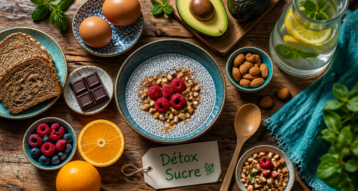 10 conseils pour se desintoxiquer du sucre, chia pudding et aliments sains