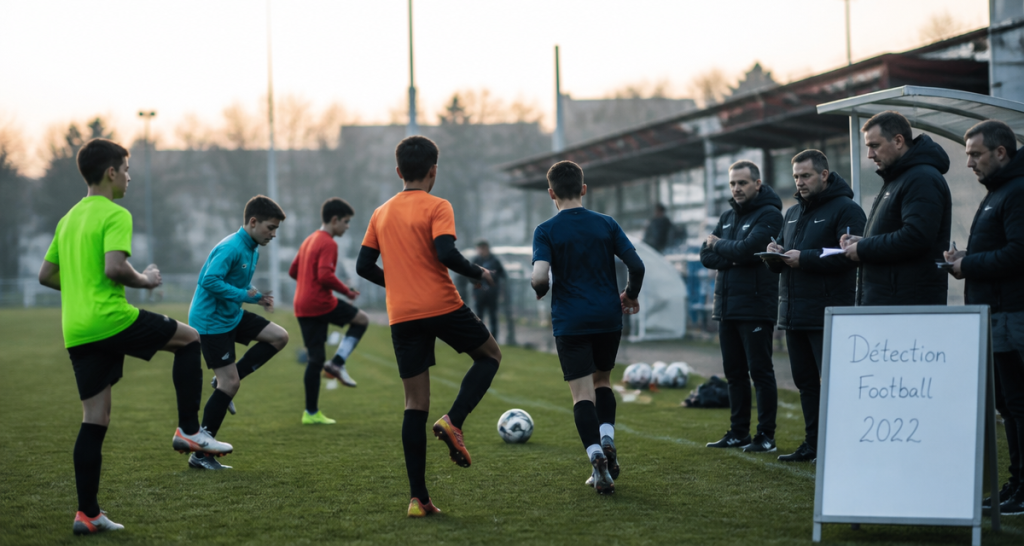 détection foot 2022 échauffement terrain