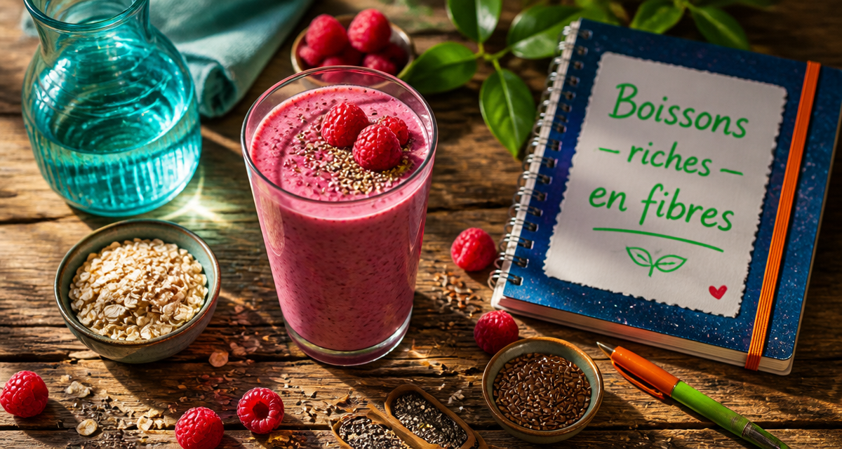 boisson riche en fibre smoothie framboise chia