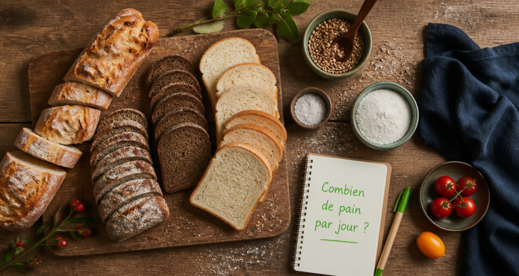 combien de pain par jour différents types sur table
