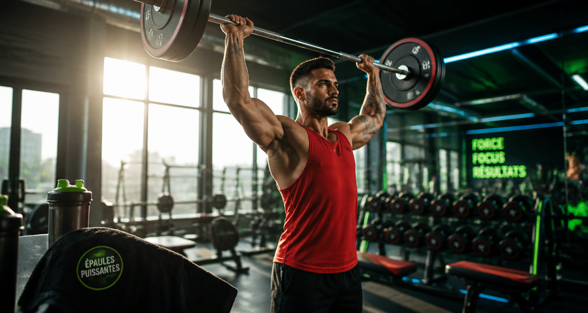 Developpe militaire muscles sollicites homme salle musculation