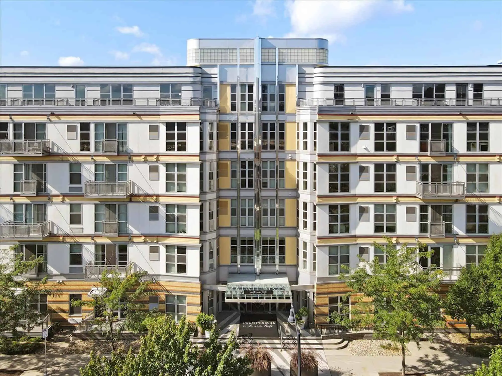 The exterior of 2626 South Side Flats apartments in Pittsburg, Pennsylvania.