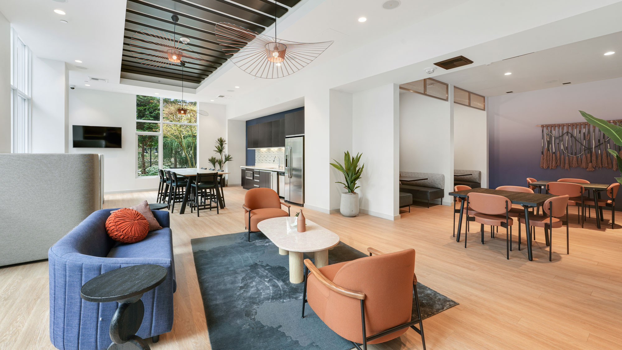 The work lounge at Cielo apartments in downtown Seattle.