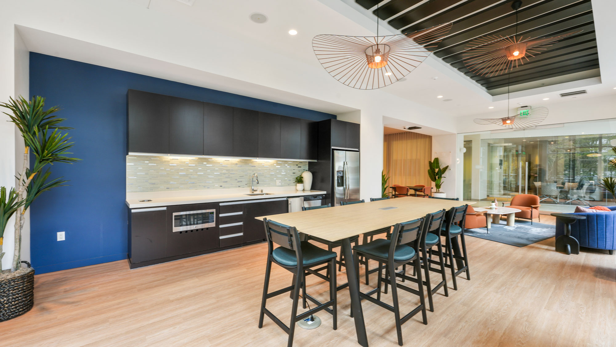 The work lounge at Cielo apartments in downtown Seattle.