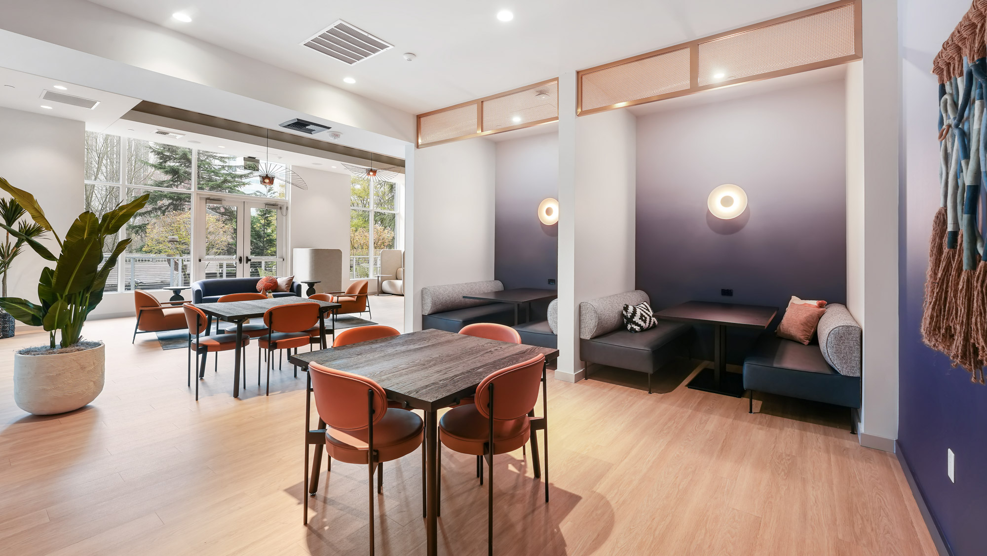 The work lounge at Cielo apartments in downtown Seattle.