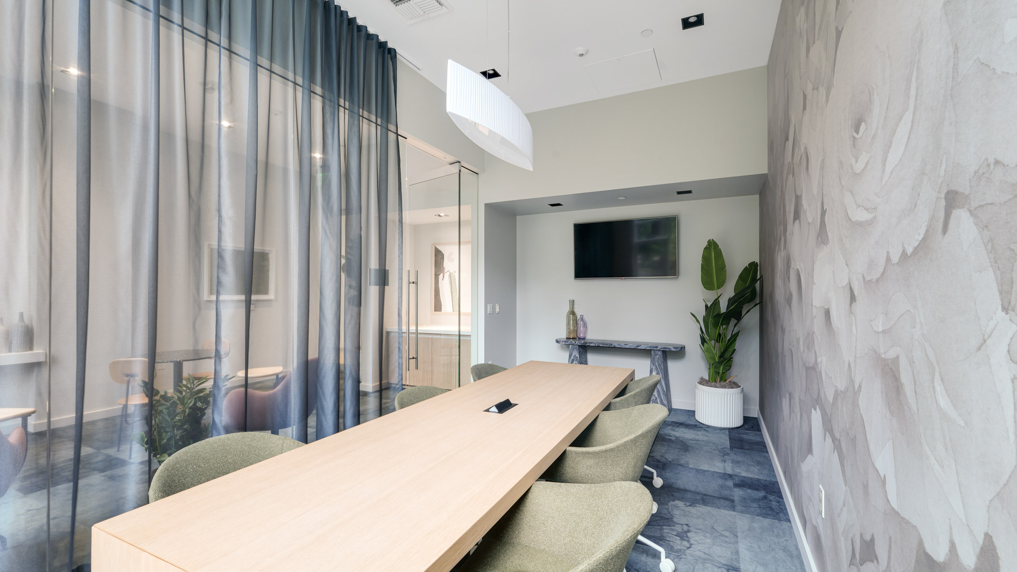 A conference room in Cielo apartments in downtown Seattle.