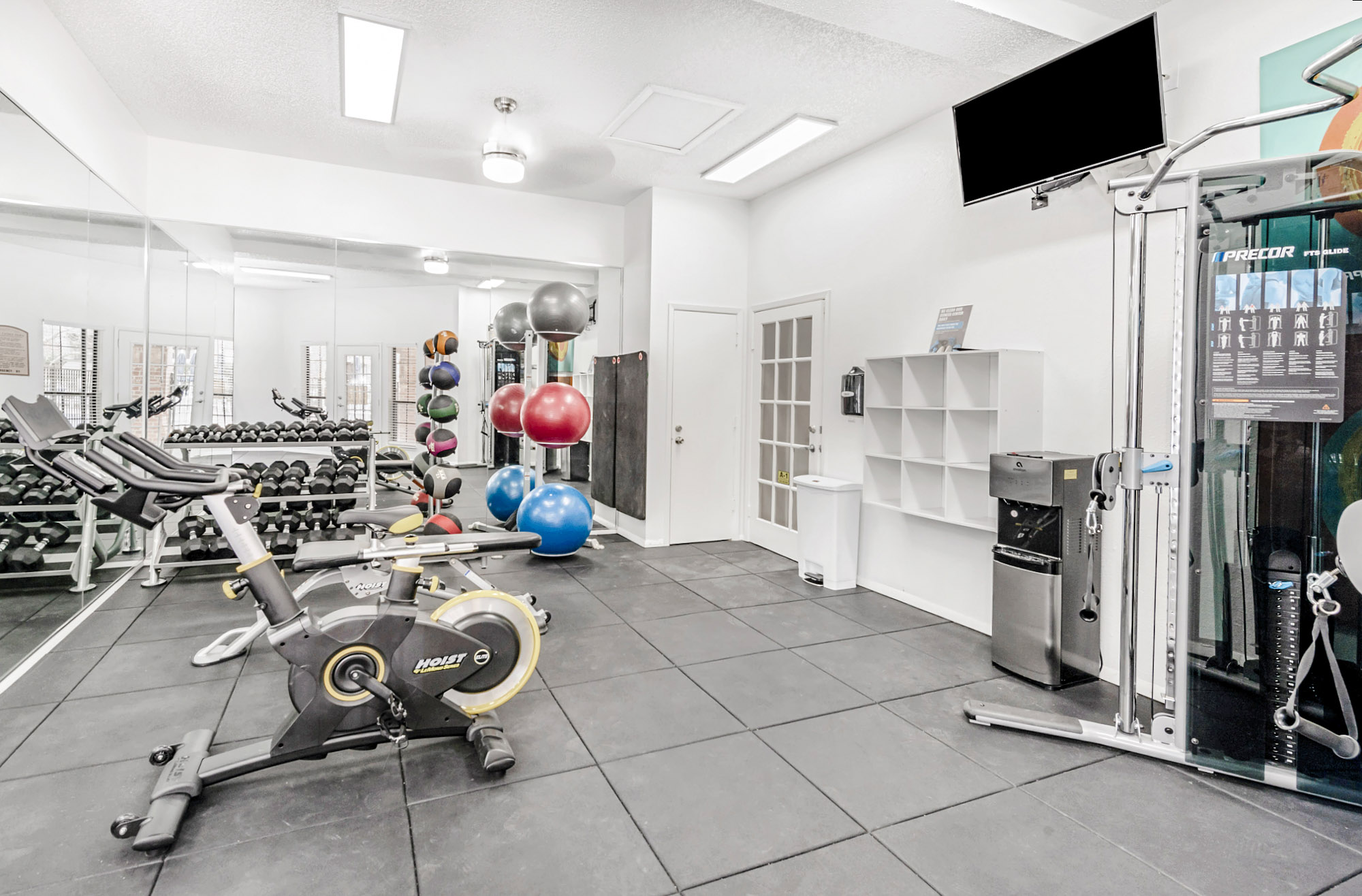 The fitness center at Canyon Chase apartments in Westminster, CO.