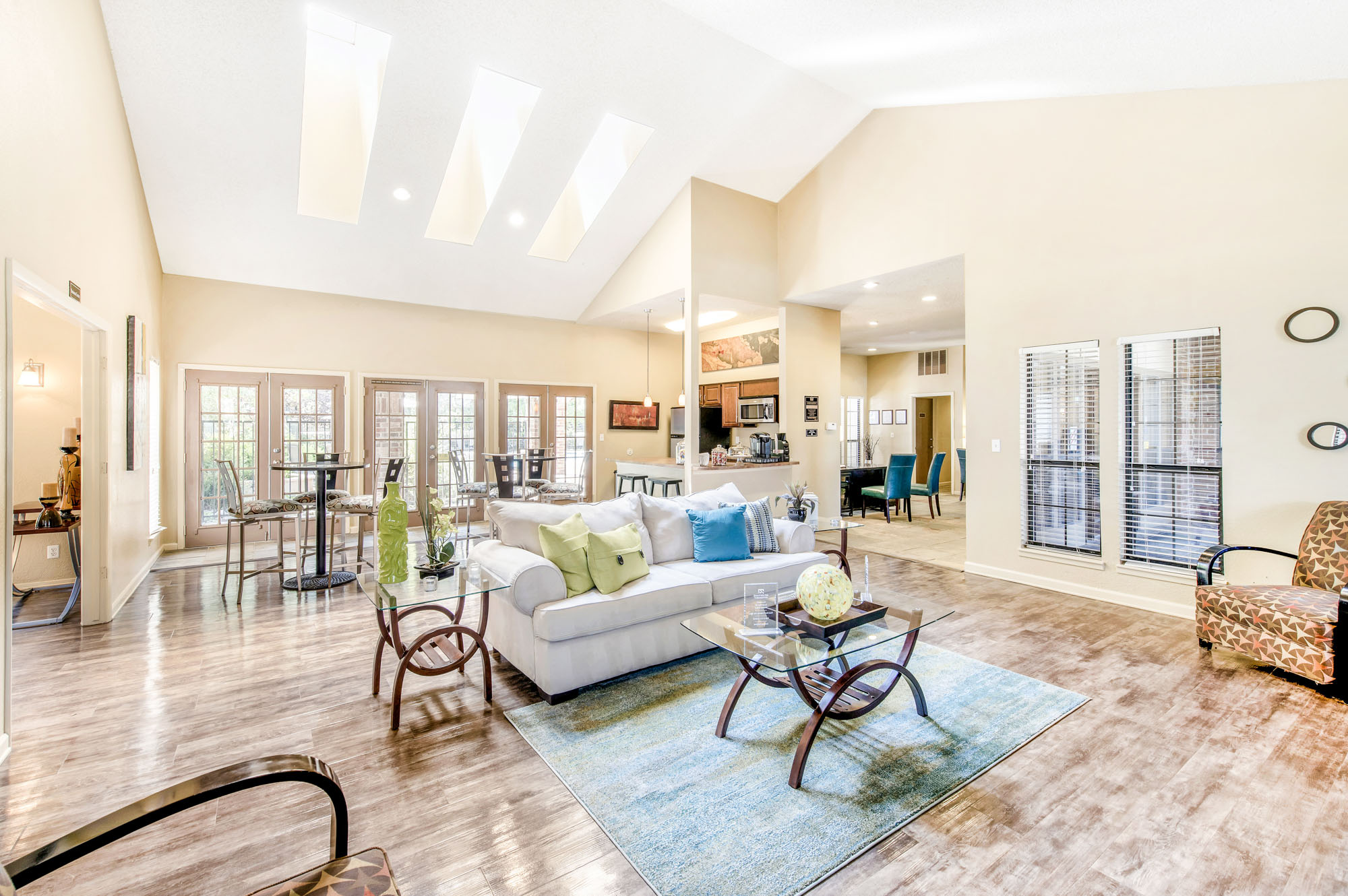 The lounge at Canyon Chase apartments in Westminster, CO.