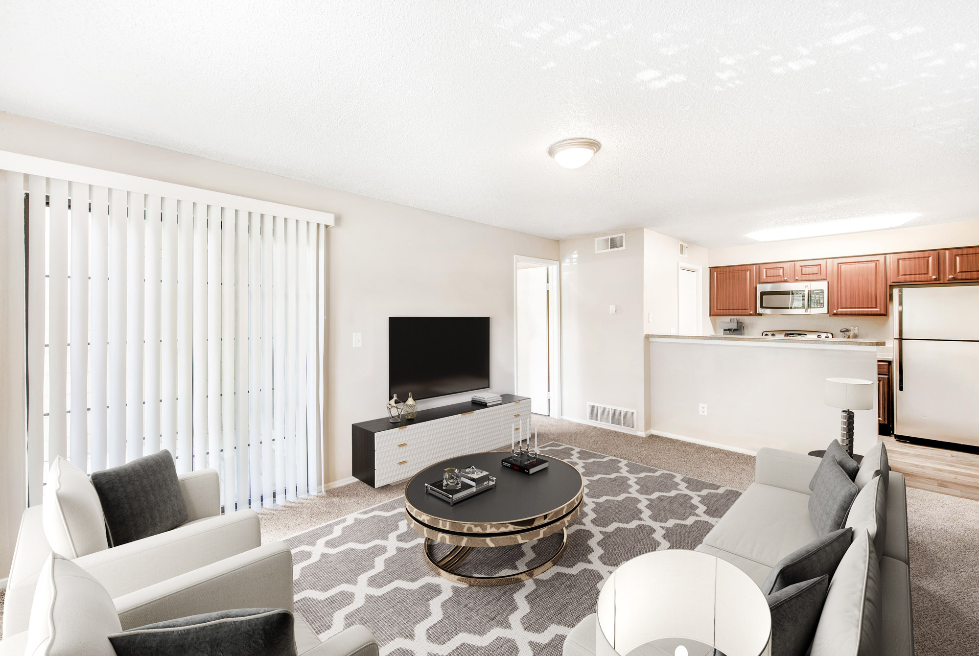 A living space at Canyon Chase apartments in Westminster, CO.