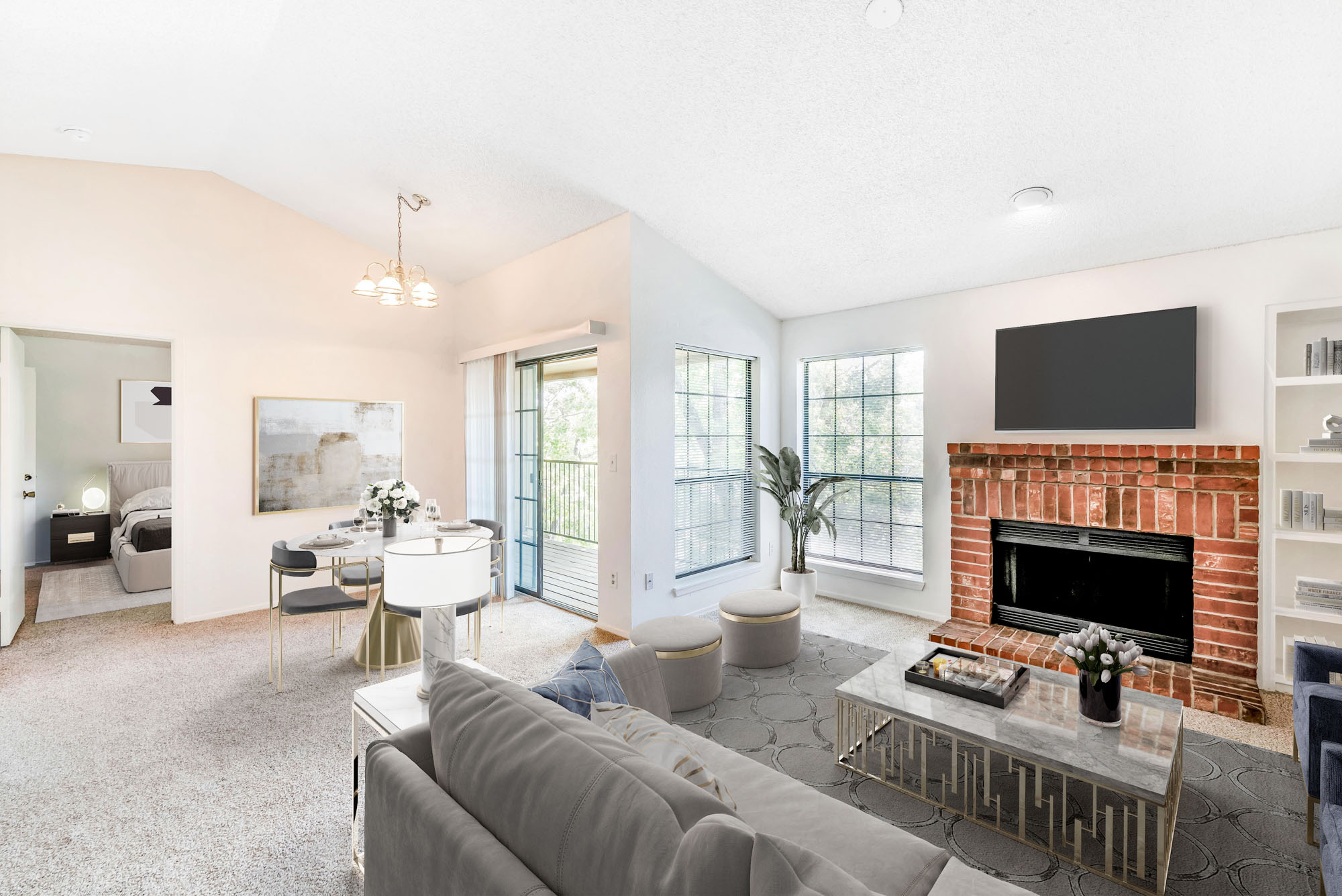 A living space at Canyon Chase apartments in Westminster, CO.