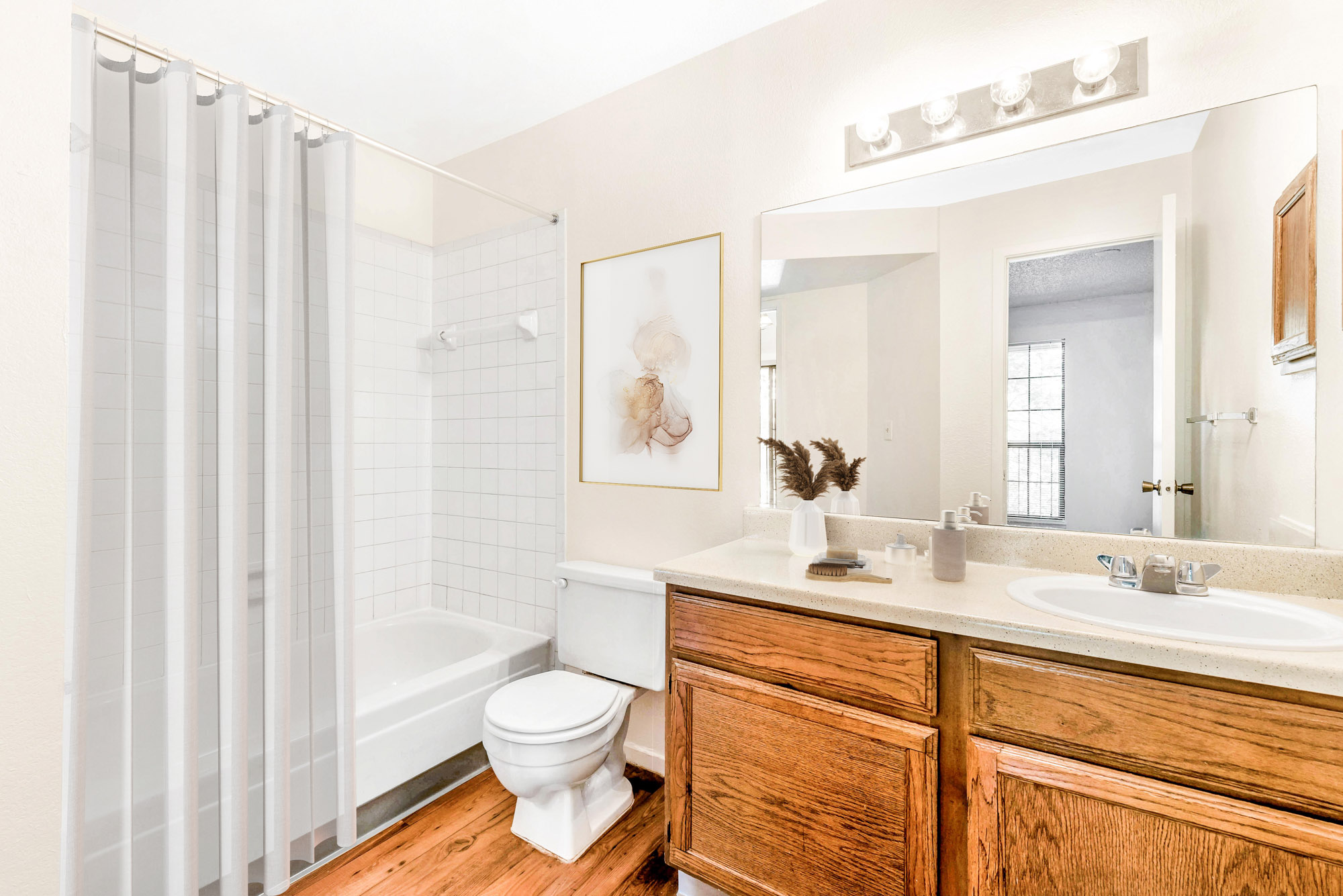 A bathroom at Canyon Chase apartments in Westminster, CO.