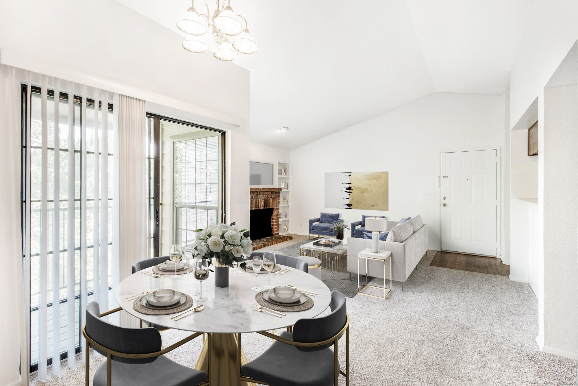 A living space at Canyon Chase apartments in Westminster, CO.