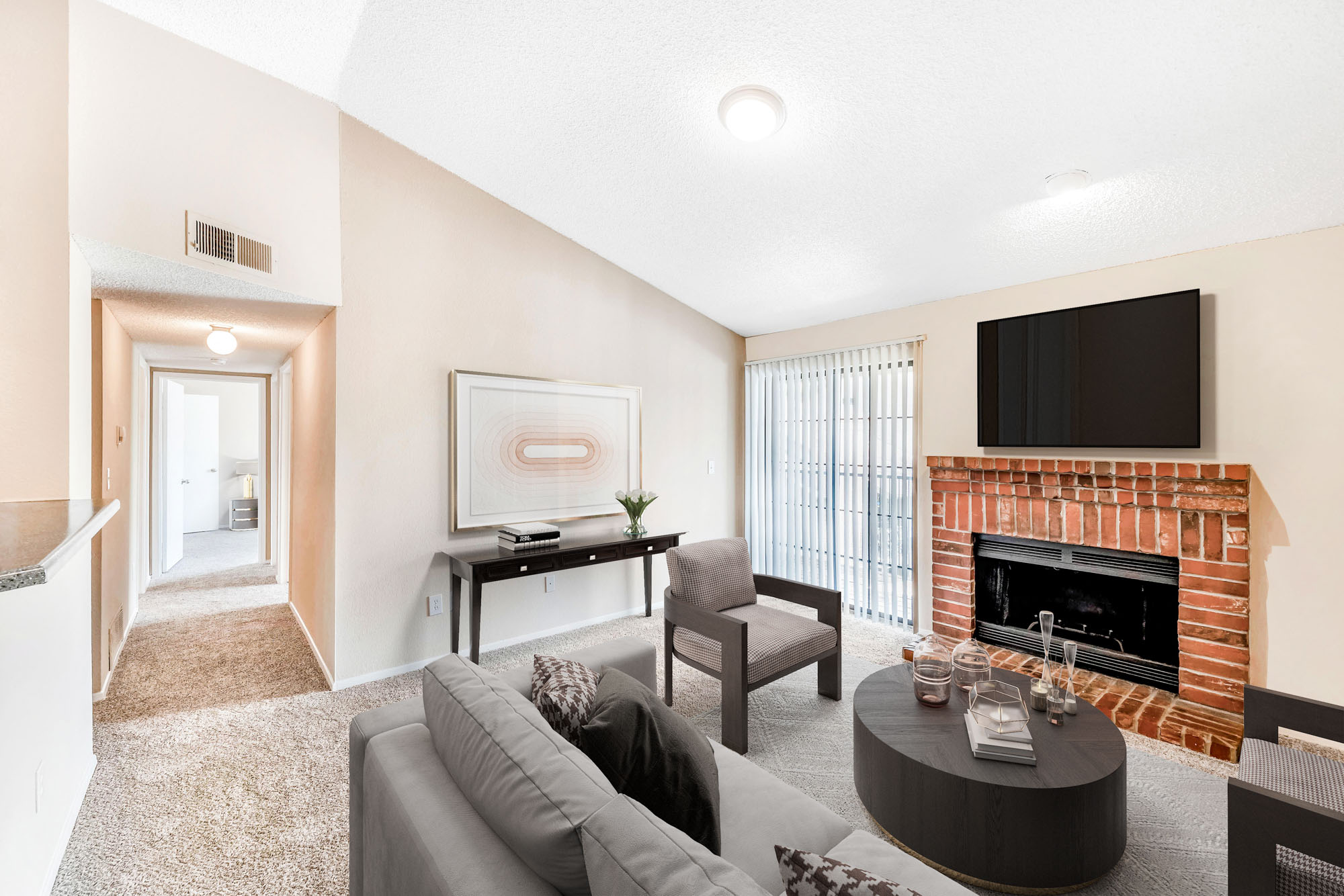 A living space at Canyon Chase apartments in Westminster, CO.