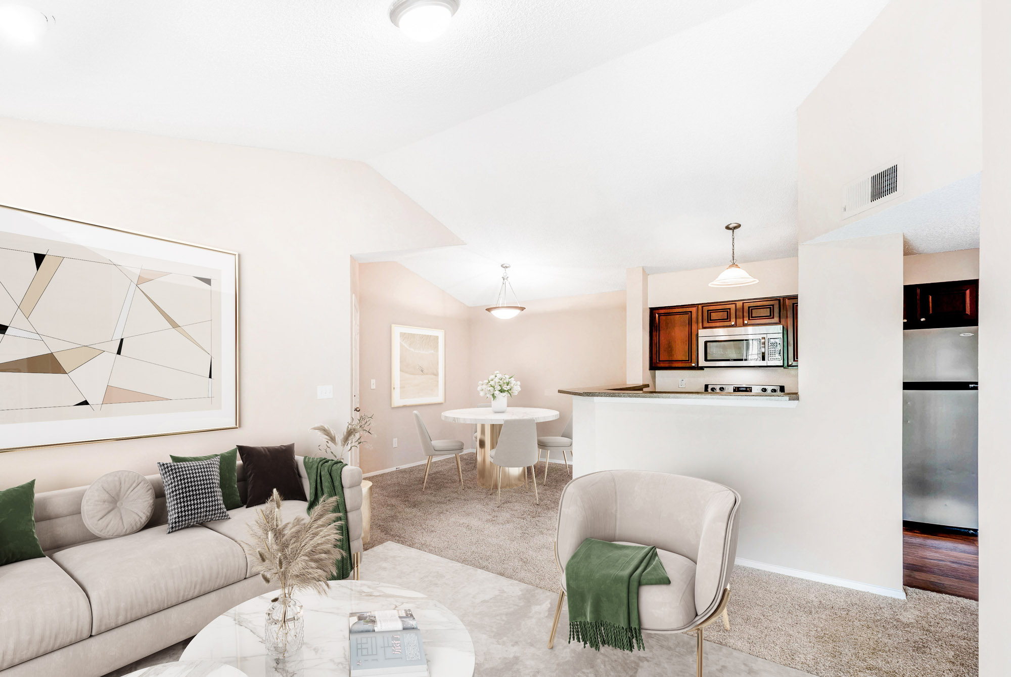 A living space at Canyon Chase apartments in Westminster, CO.