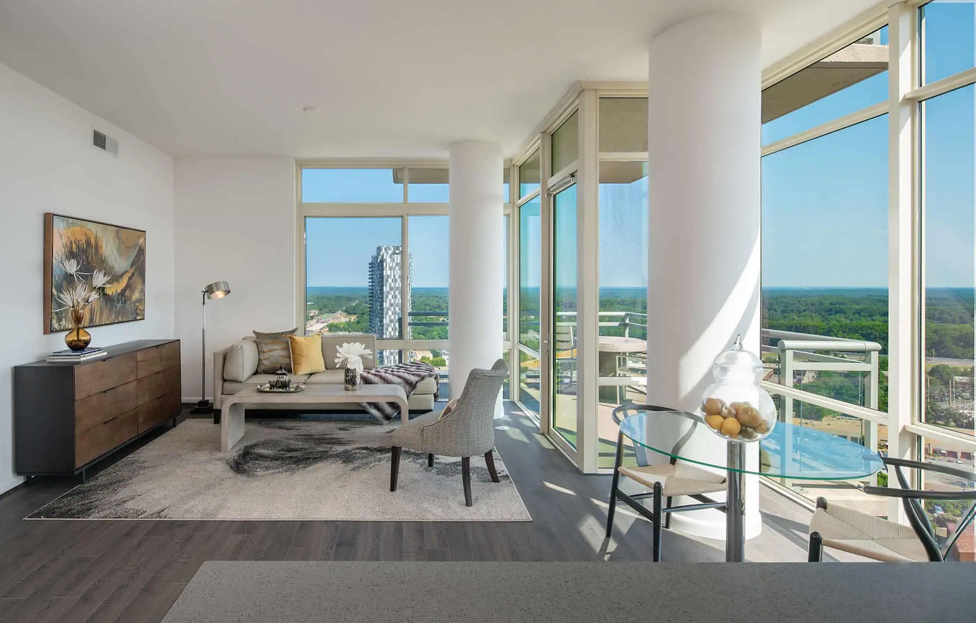 Living space at 8421 Broad apartments in McLean, Virginia.