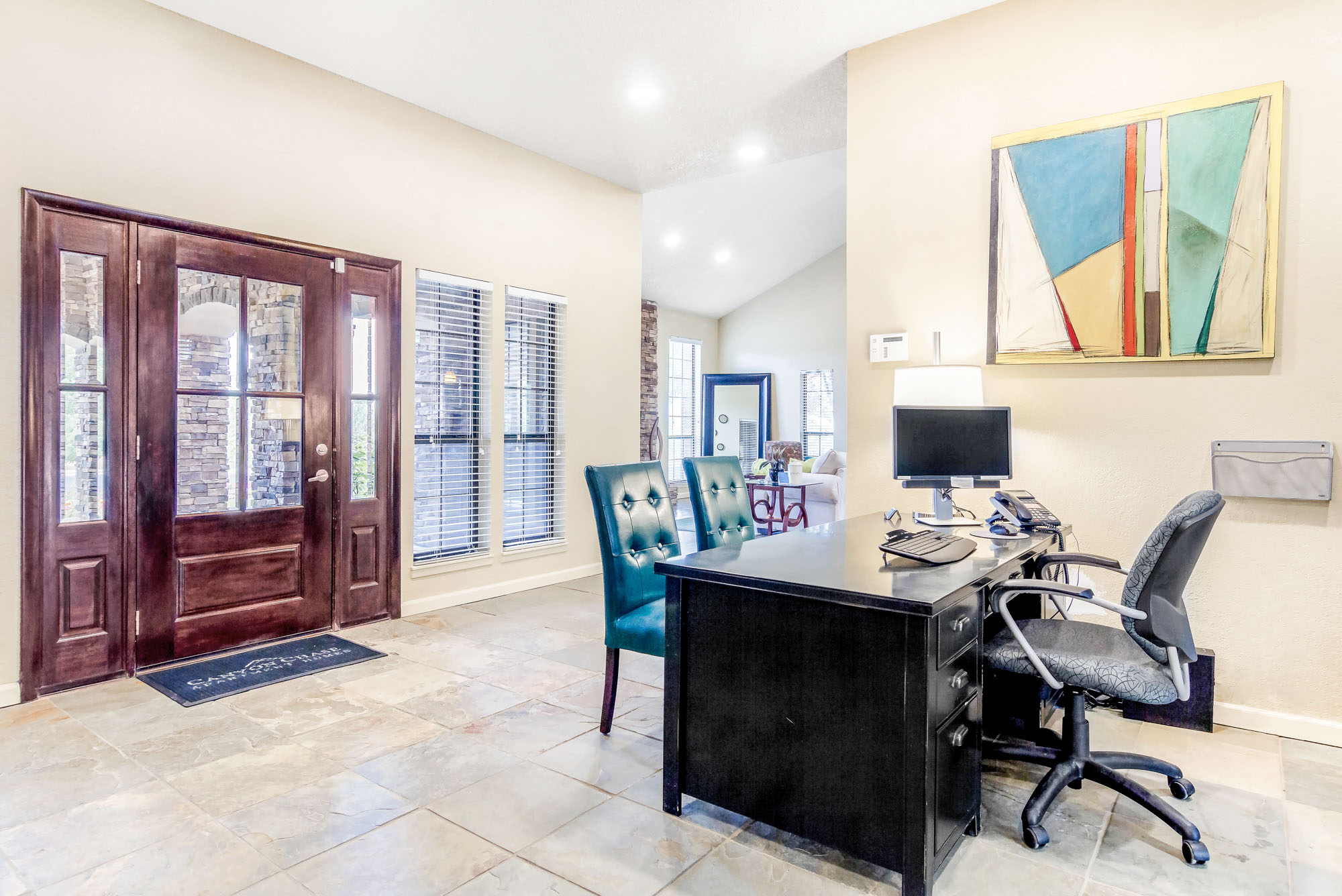 The leasing office at Canyon Chase apartments in Westminster, CO.