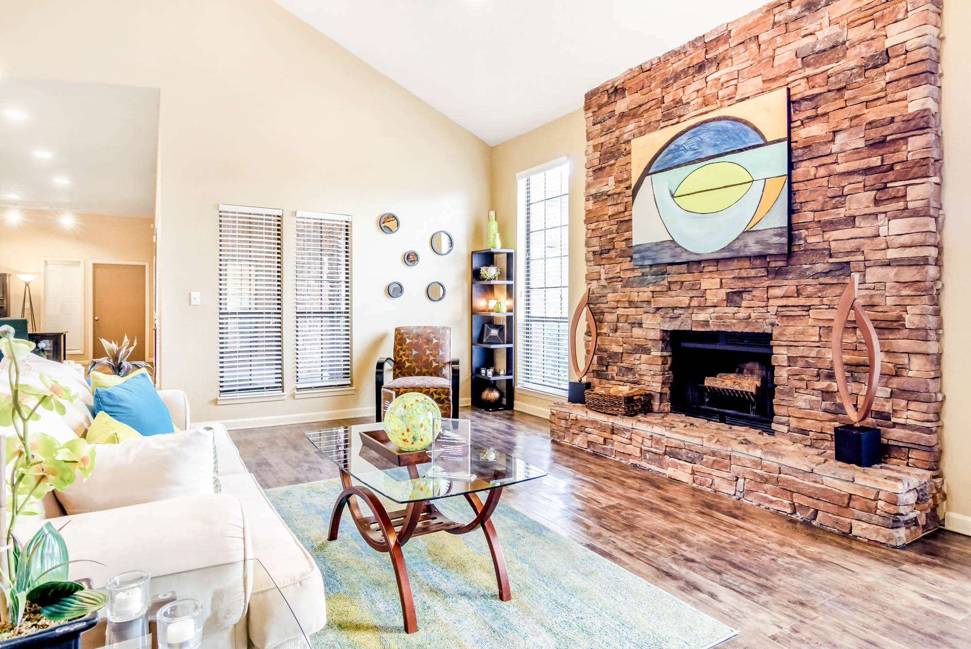 The lounge at Canyon Chase apartments in Westminster, CO.