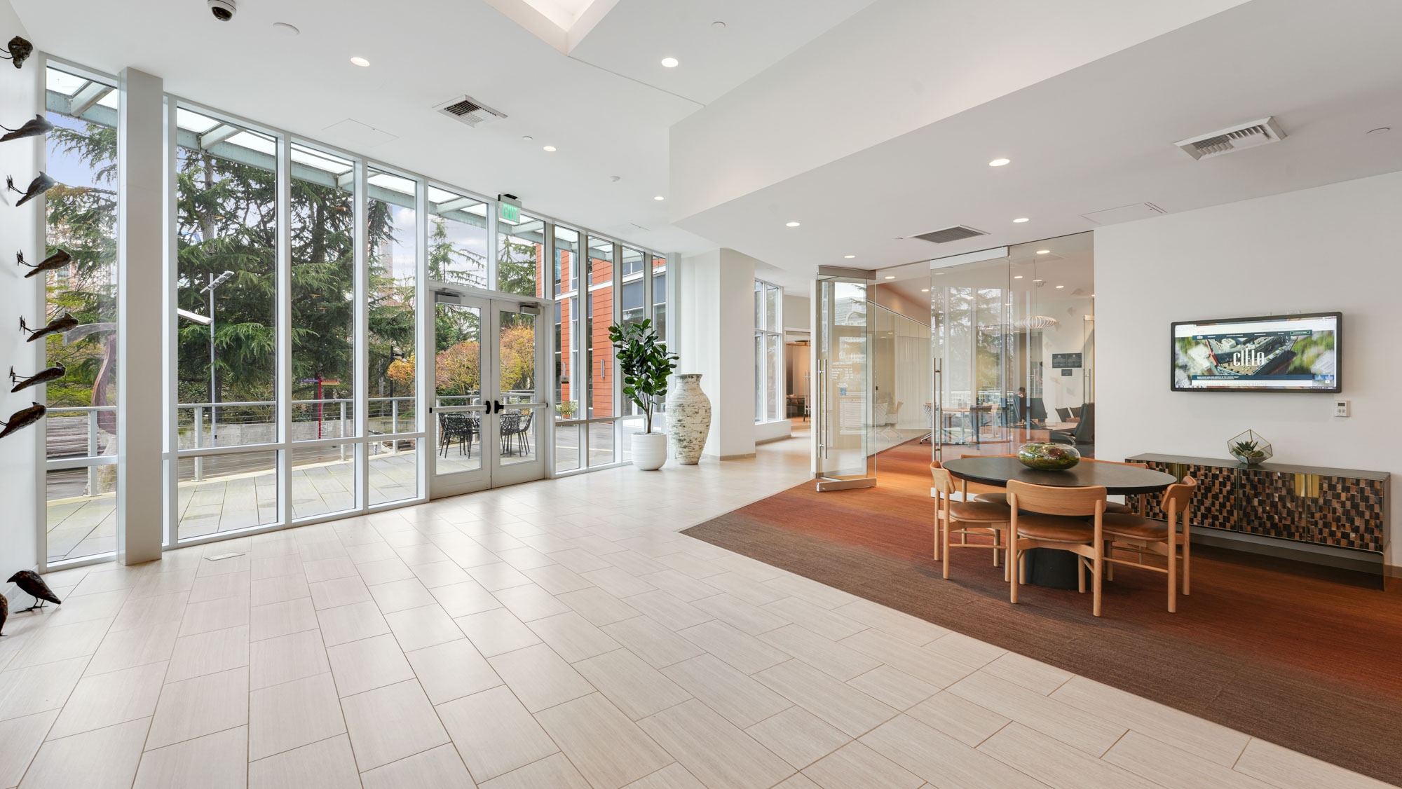 The lobby at Cielo apartments in downtown Seattle.