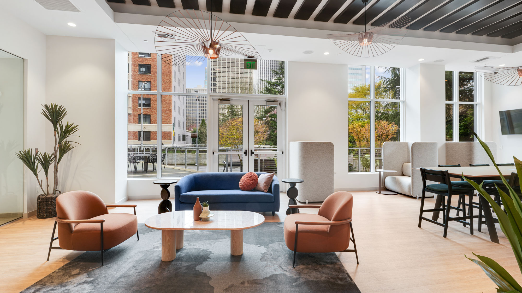 The lobby at Cielo apartments in downtown Seattle.
