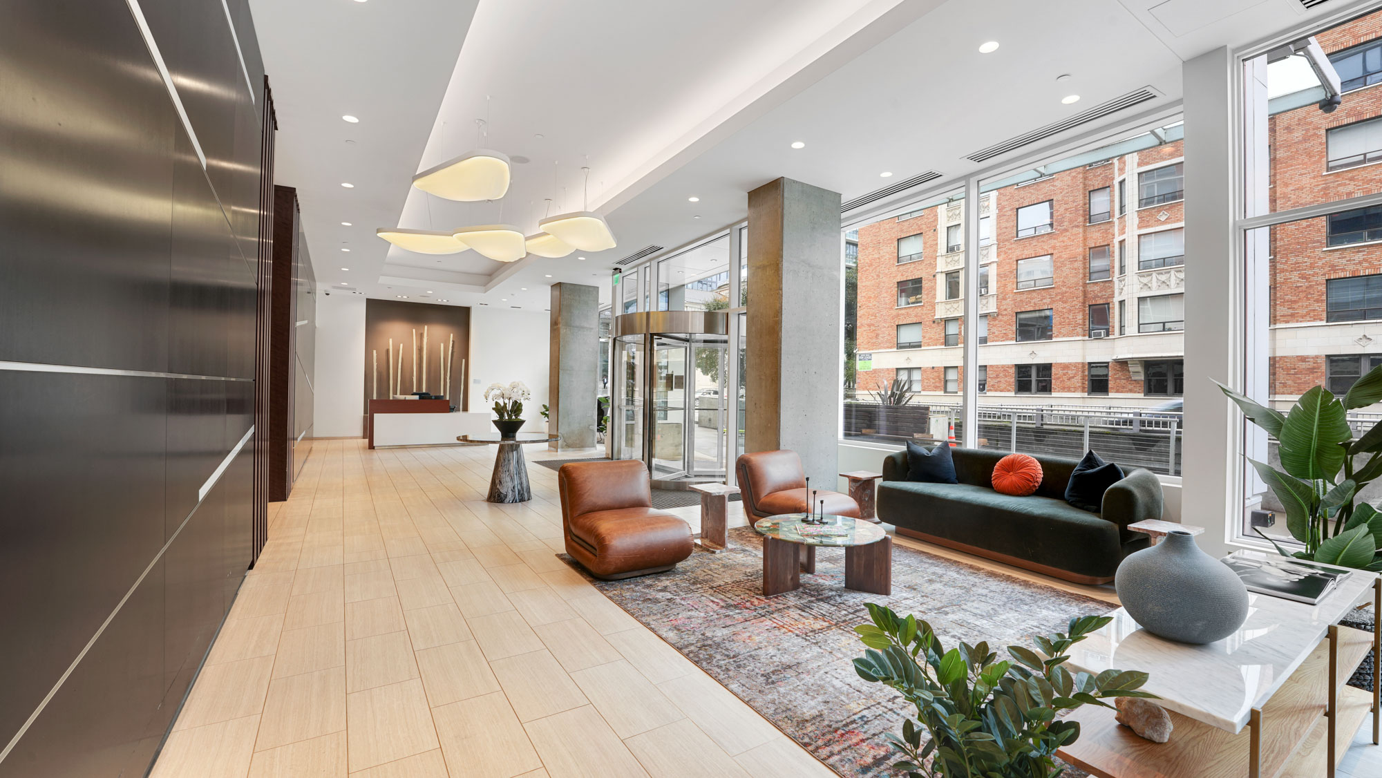 The lobby at Cielo apartments in downtown Seattle.