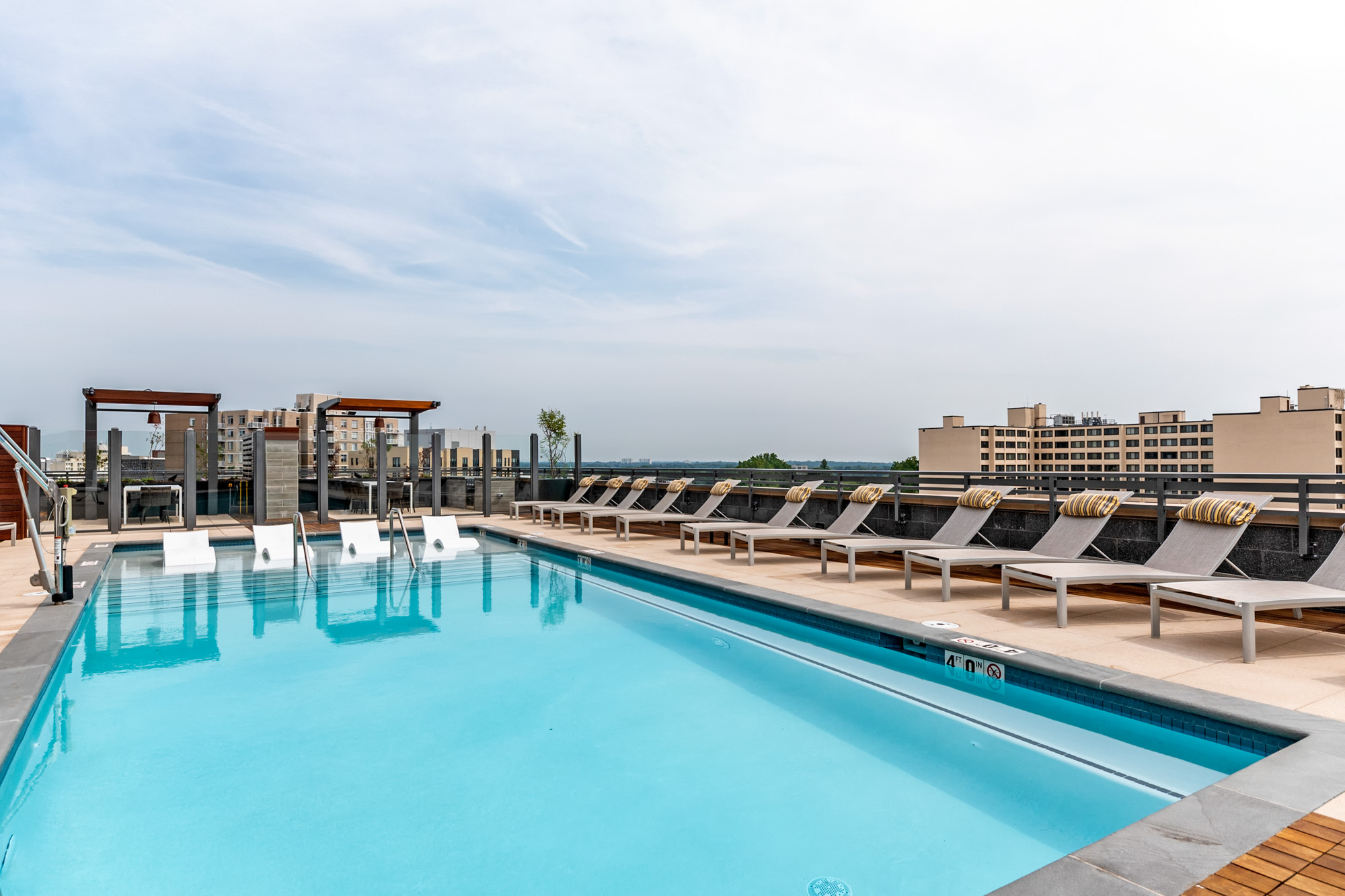 The pool at Thayer and Spring luxury apartments in downtown Silver Spring.