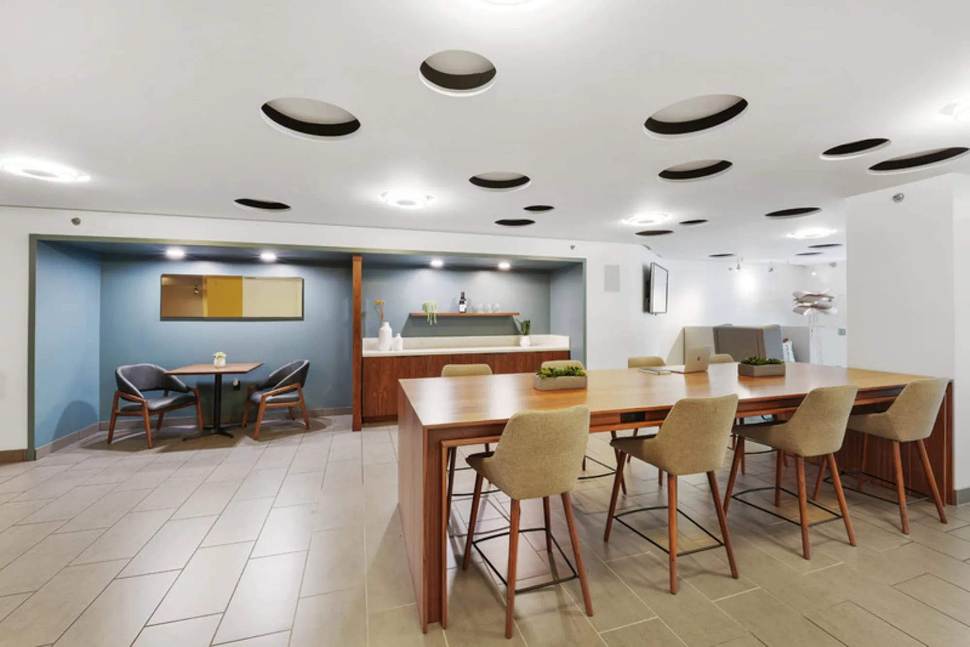 The community room at Mosso apartments in San Francisco, CA.
