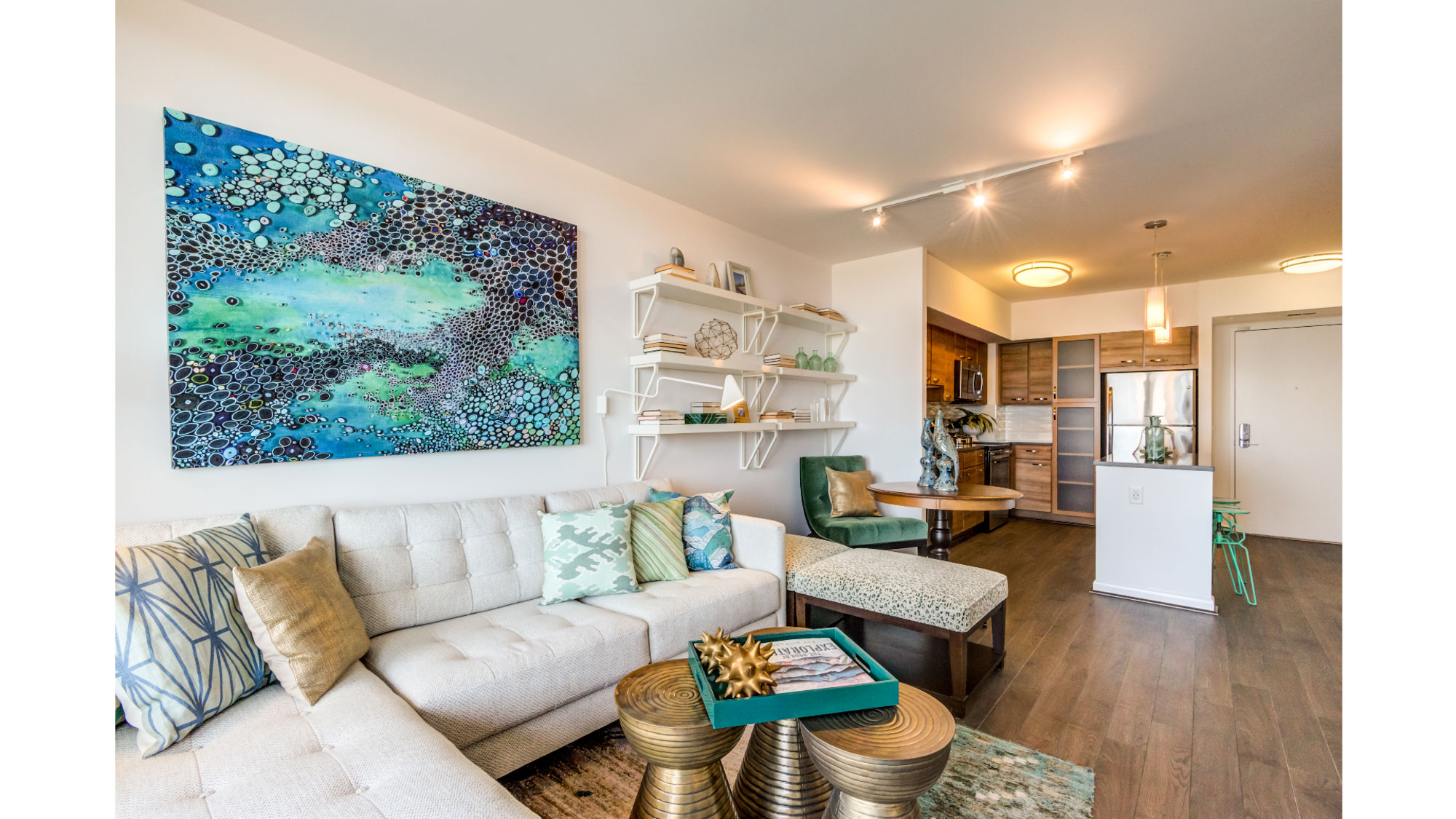Living space at 8421 Broad apartments in McLean, Virginia.